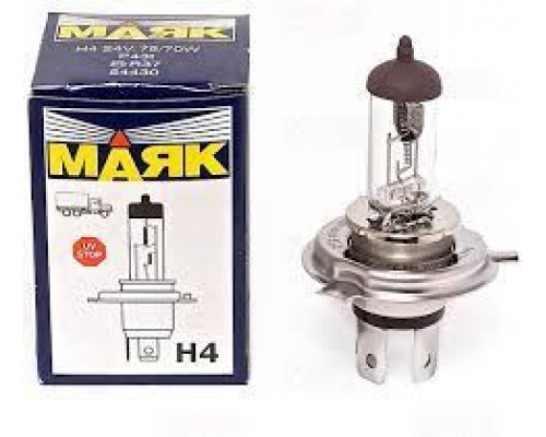 Лампа автомобильная   "МАЯК" H4 24V 75/70 (43цок) 54430