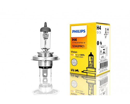 Лампа автомобильная "PHILIPS" H4   12V 60/55 +30%