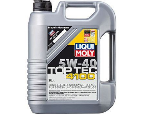 Масло моторное LiquiMoly 5w40 синт 5л. TopTec 4100