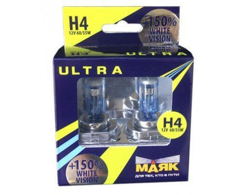 Лампа автомобильная   "МАЯК" H4 12V60/55 Ультра+150%